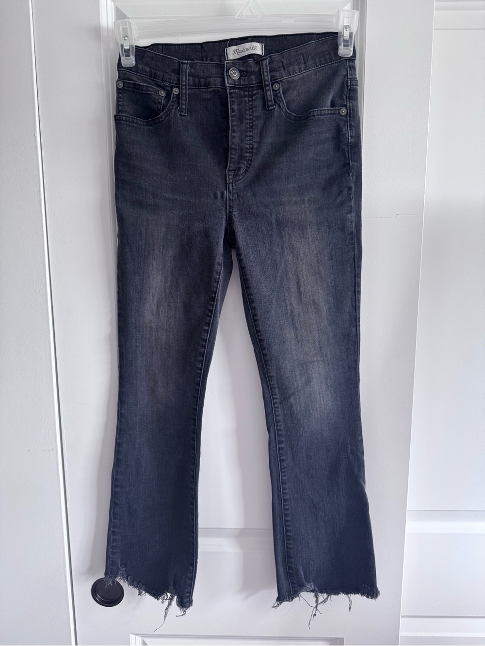 Madewell Black washed jeans cali Demi-boot with frayed hem